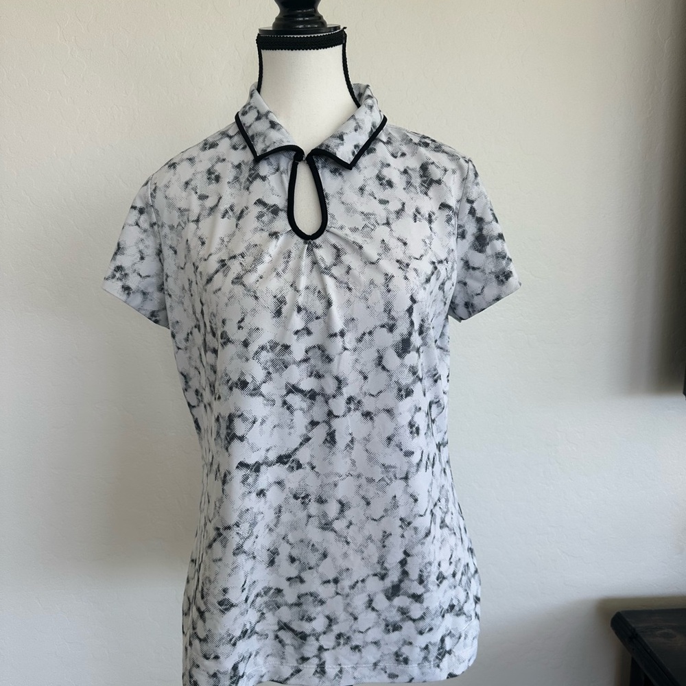 Nike Cream Fitted Polo Blouse